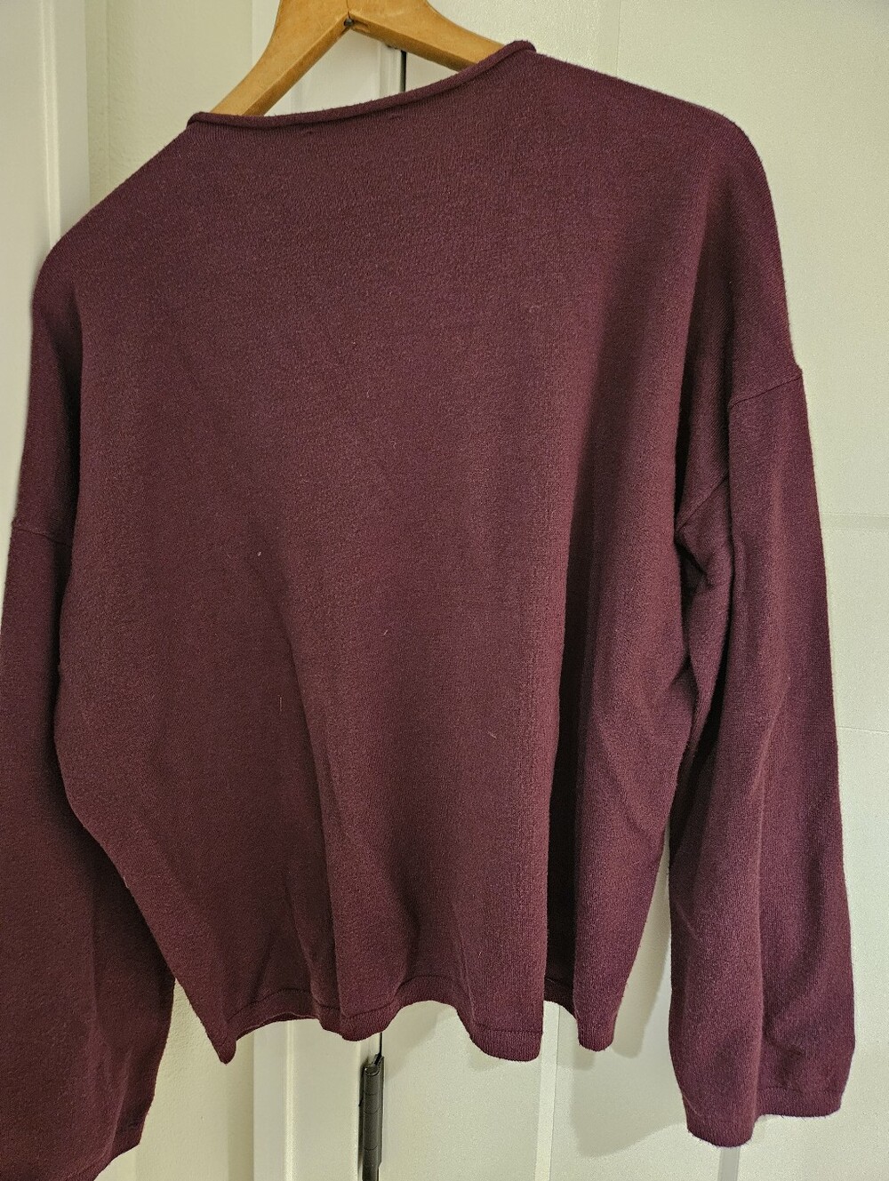 Ann Taylor Burgundy Crewneck Sweater - Simple Pullover